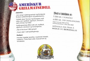 Amerískur grill matseðill í boði