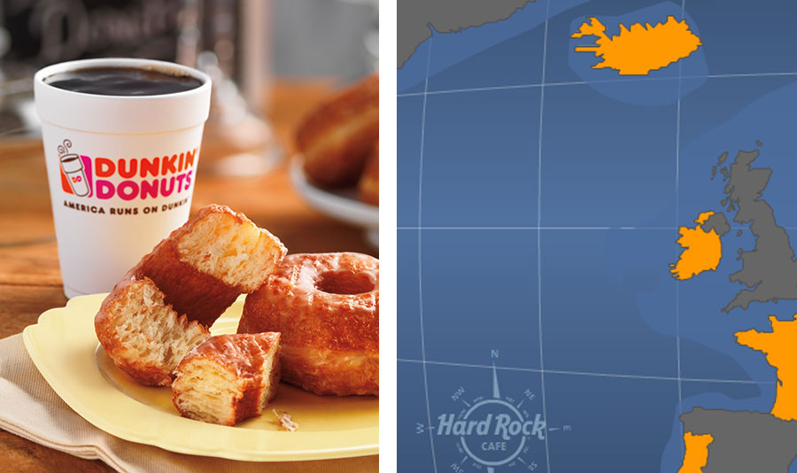 Dunkin’Donuts og Hard Rock Café