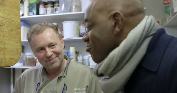 Guðmundur Viðarsson og Ainsley Harriott á Kaffivagnum