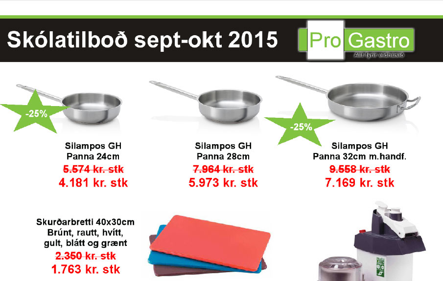 Skólatilboð 2015 - Progastro