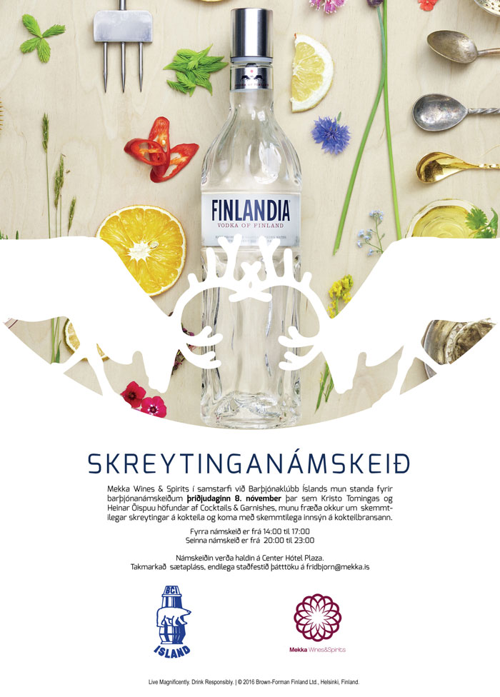 Mekka Wines & Spirits - Barþjónaklúbbur Íslands - Skreytinganámskeið