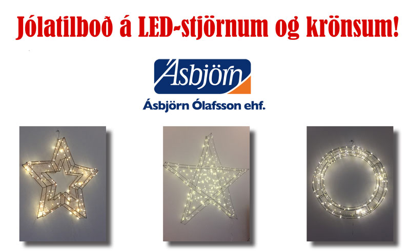 Tilboð á LED-stjörnum og krönsum