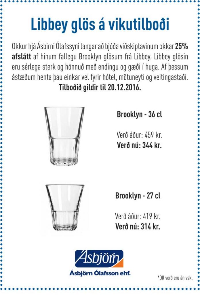 Brooklyn glös frá Libbey