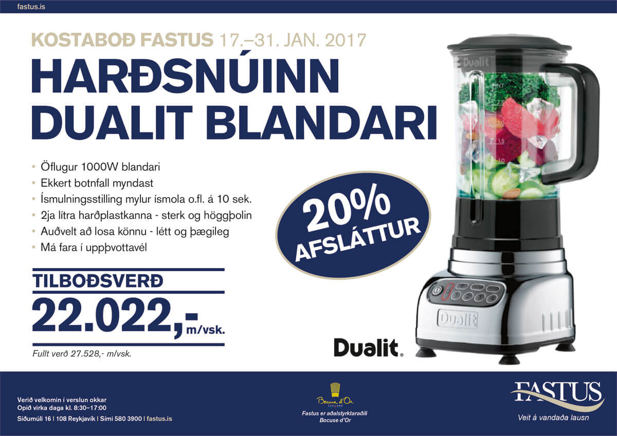 20% afsláttur - Harðsnúinn Dualit blandari