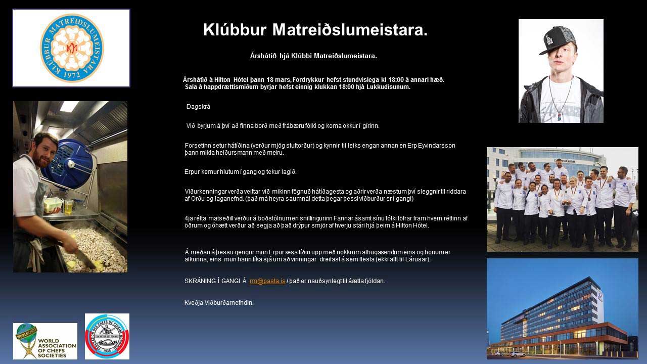 Árshátíð Klúbbs Matreiðslumeistara