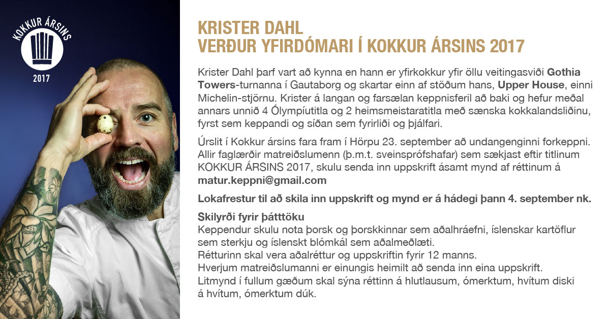 Krister Dahl - Kokkur ársins 2017