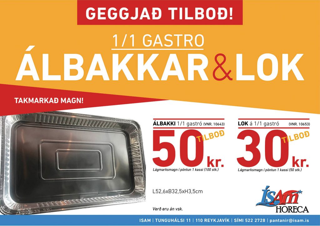 1/1 gastro álbakkar og lok