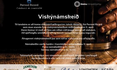 Pernod Ricard - Viskýnámskeið 11 apríl í Kornhlöðu Lækjarbrekku