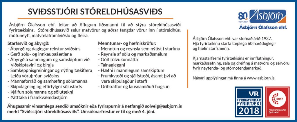 SVIÐSSTJÓRI STÓRELDHÚSASVIÐS