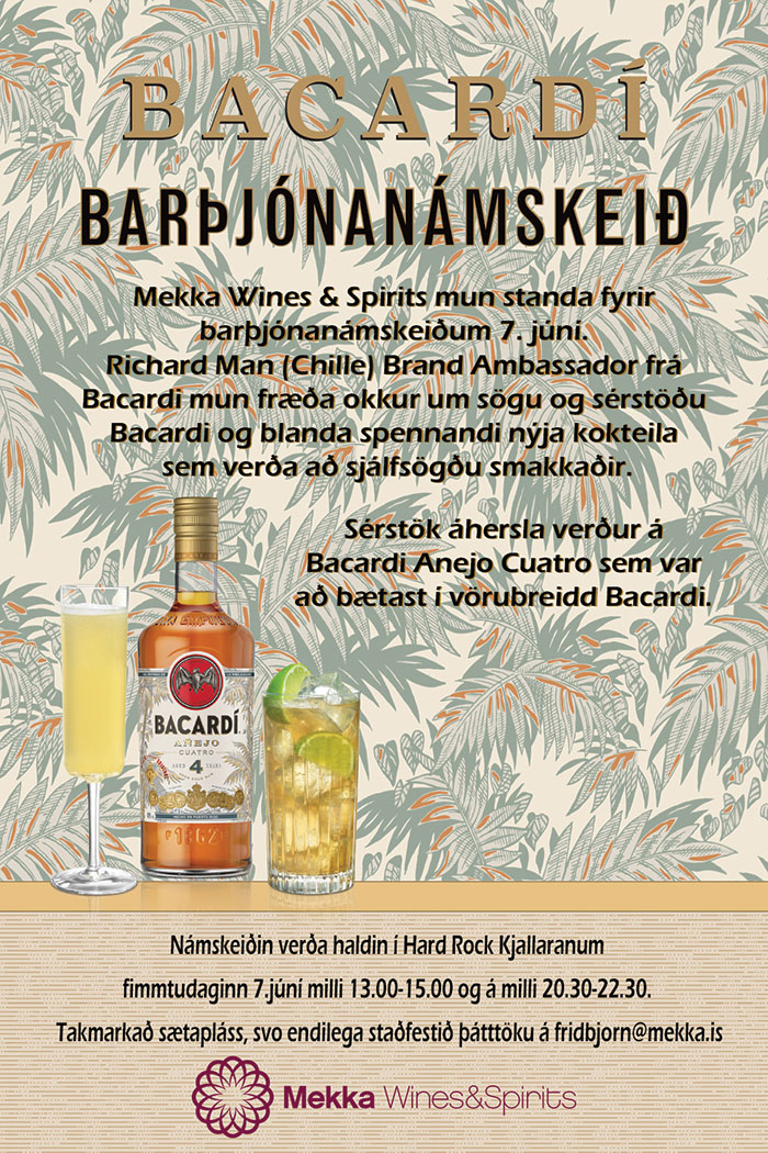 Mekka Wines & Spirits - Bacardi barþjónanámskeið 2018