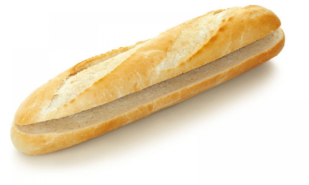 Baguette hálfbakað og skorið