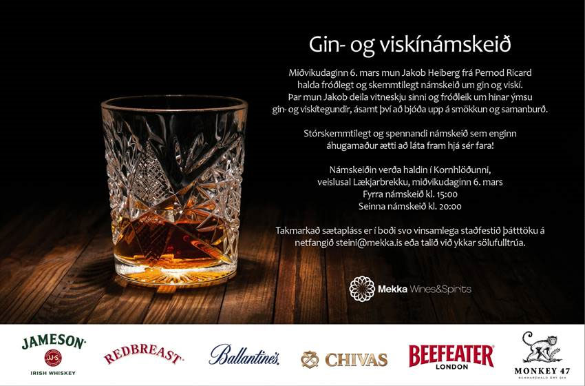 Gin og viskínámskeið