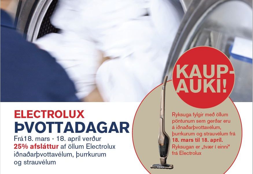 Iðnaðarþvottavélar, þurrkarar og strauvélar frá Electrolux