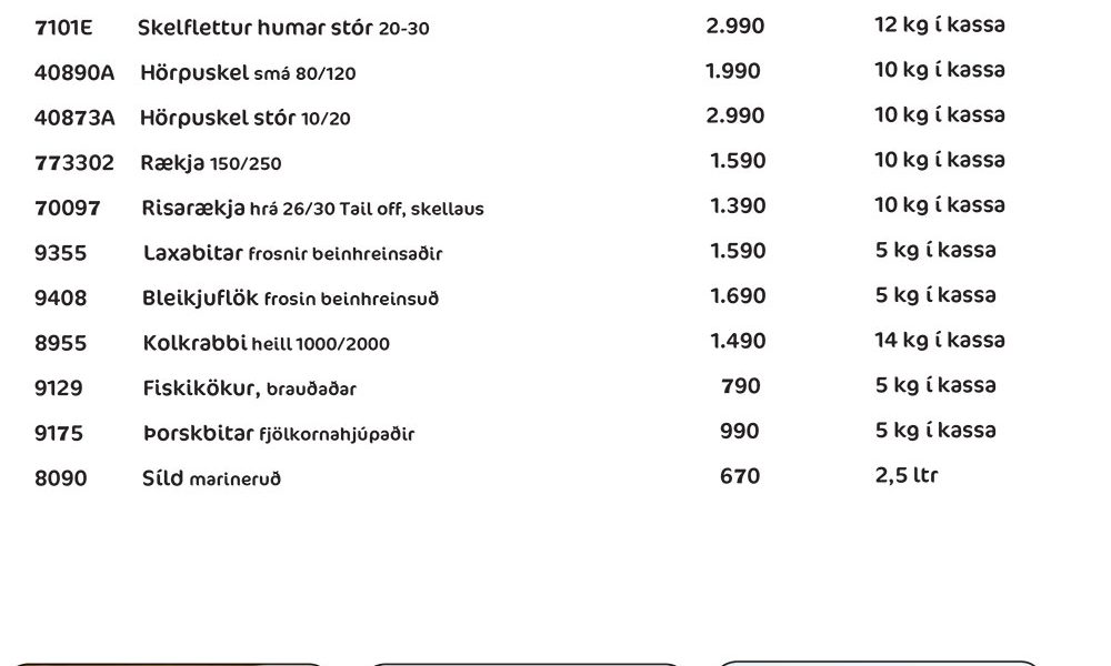 Norðanfiskur tilboð apríl 2019