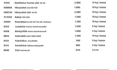 Norðanfiskur tilboð apríl 2019