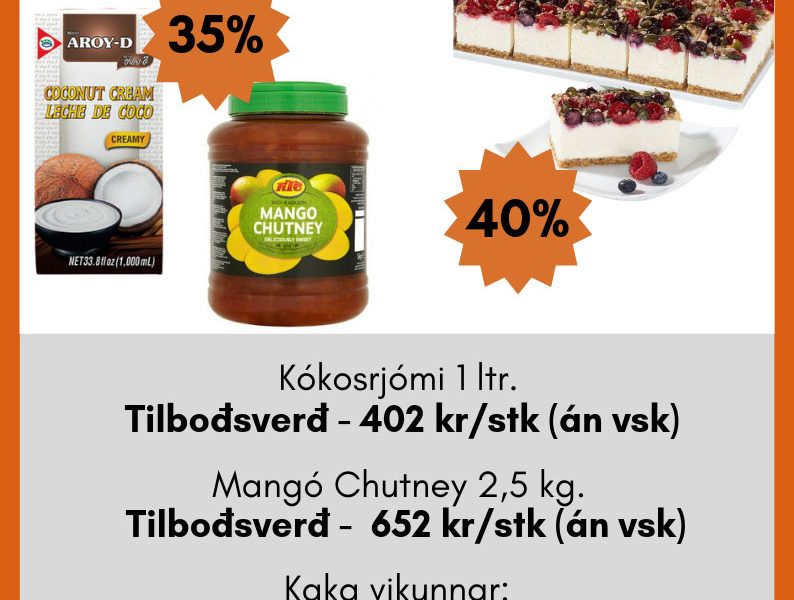 Mangó chutney, kókosrjómi og frábær skyrkaka