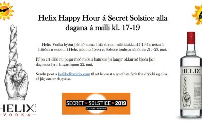 Helix Happy Hour á Secret Solstice alla dagana á milli kl. 17-19