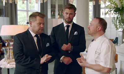 James Corden, Chris Hemsworth og André Garrett