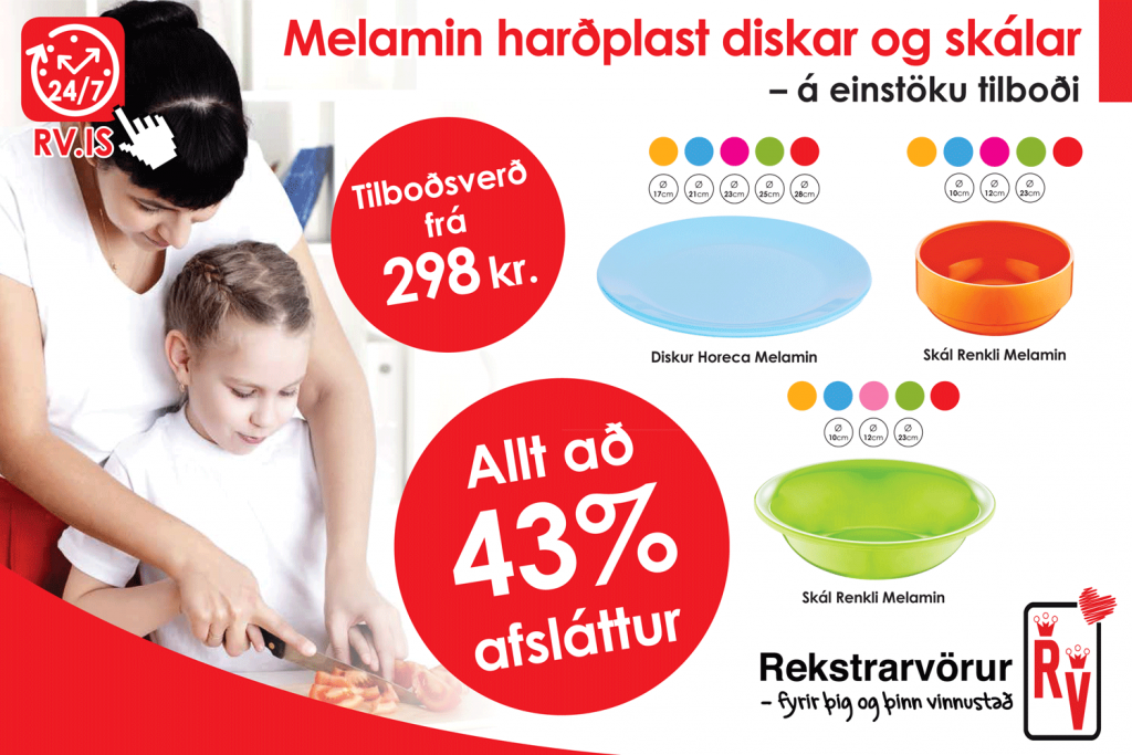 Melamin harðplast diskar og skálar