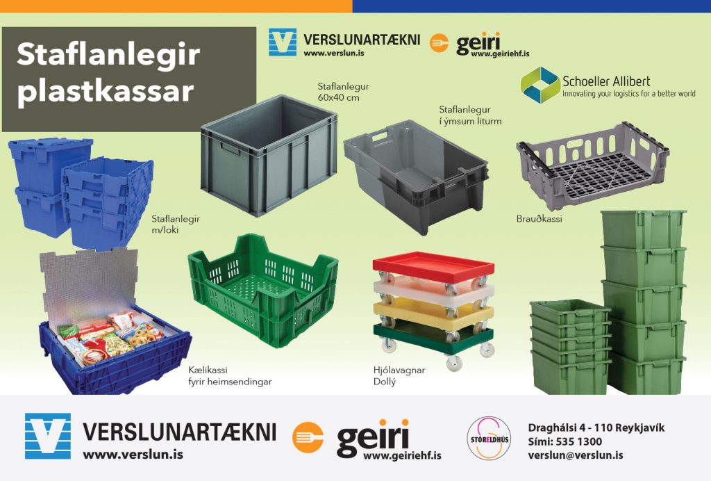 Staflanlegir plastkassar