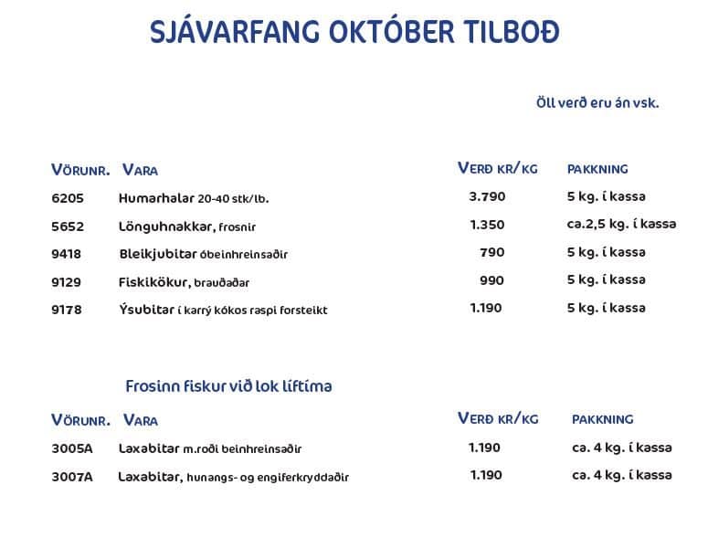 Október tilboð 2019 - Norðanfiskur -