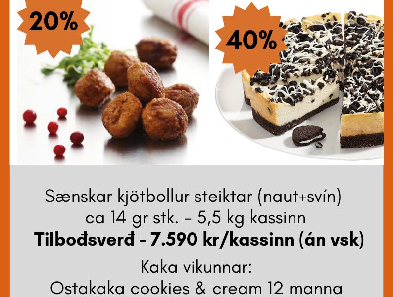 Sænskar kjötbollur og cookies & cream ostakaka