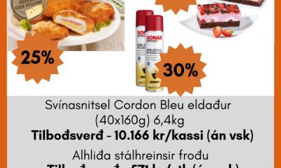 Cordon Bleu, stálhreinsir og jarðarberja- og súkkulaðiaka