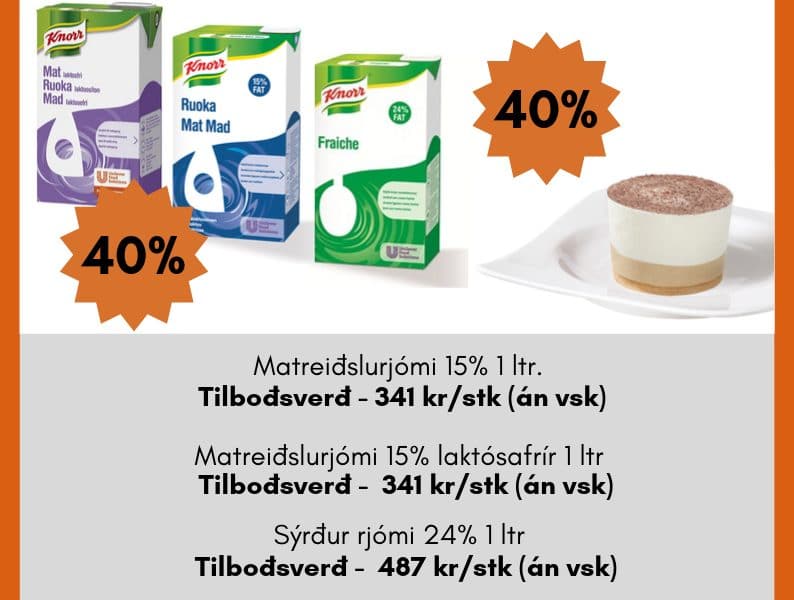 Matreiðslurjómi, sýrður rjómi og latte macchiato eftirréttakökur