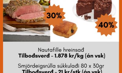 Nautafille, smjördeigsrúlla með súkkulaði og súkkulaðikaka