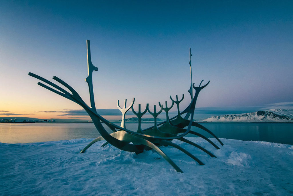 The Sun Voyager (Icelandic: Sólfar) is a sculpture by Jón Gunnar Árnason, located next to the Sæbraut road in Reykjavík, Iceland.