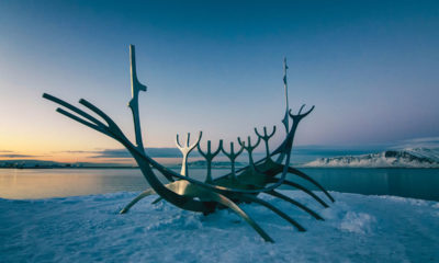The Sun Voyager (Icelandic: Sólfar) is a sculpture by Jón Gunnar Árnason, located next to the Sæbraut road in Reykjavík, Iceland.