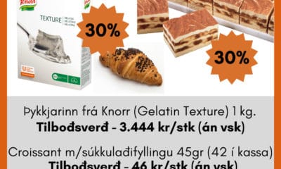 Vörur vikunnar að þessu sinni hjá Ásbirni Ólafssyni ehf. eru gelatín frá Knorr og croissant með súkkulaðifyllingu frá Mantinga