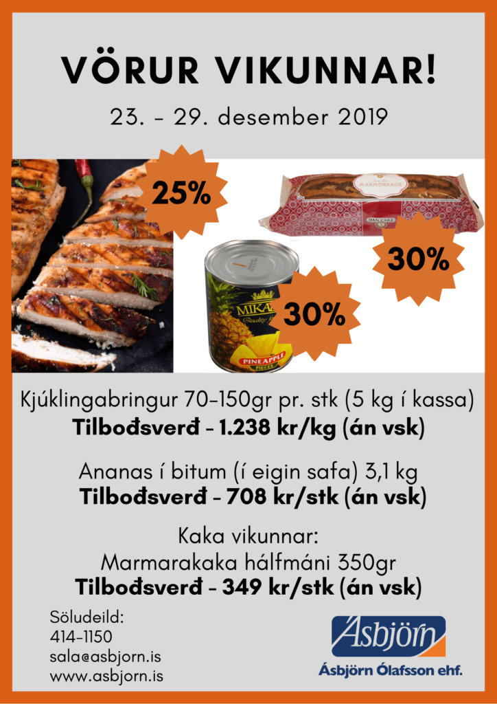 Vara vikunnar - Kjúklingabringur, ananas og marmarakaka