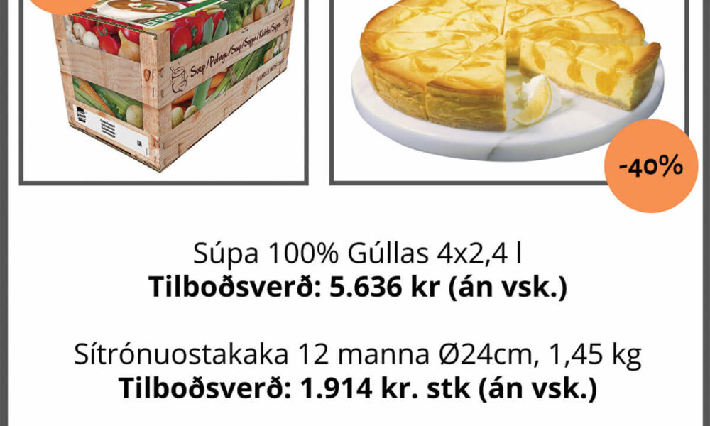 Gúllassúpa og sítrónuostakaka