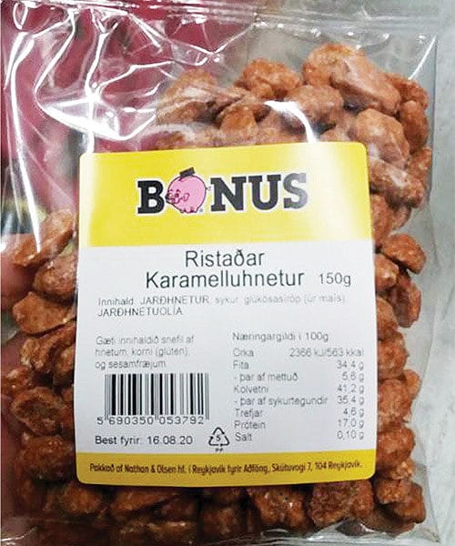 Ristaðar karamelluhnetur