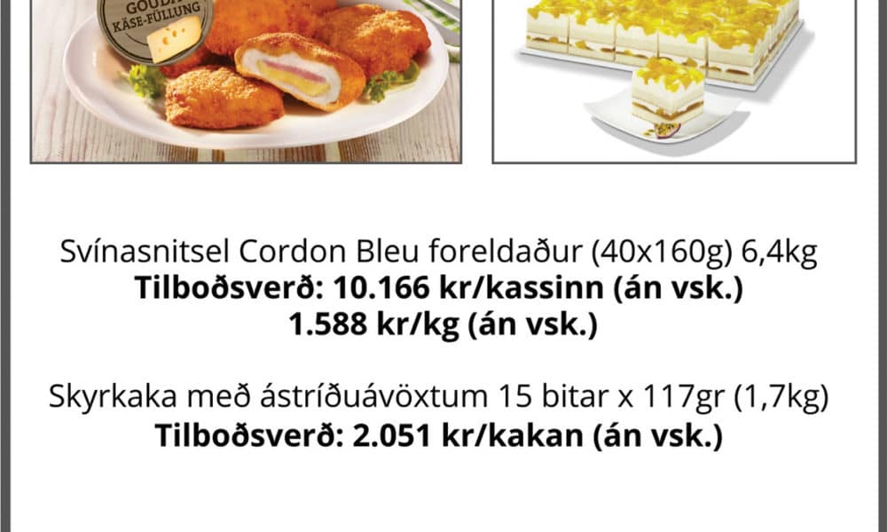 Cordon Bleu og skyrkaka á vikutilboði hjá Ásbirni