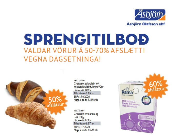 Sprengitilboð vegna dagsetninga hjá Ásbirni