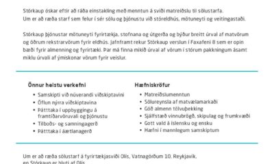 Gott sölustarf í boði fyrir einstakling með matreiðslumenntun