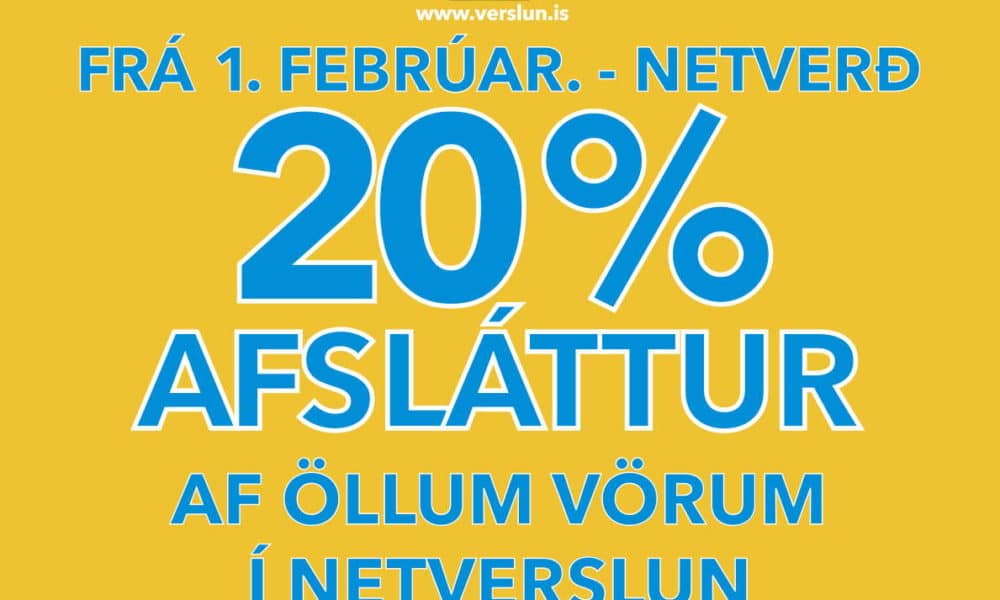 Nú er 20% afsláttur af allri vöru í netverslun