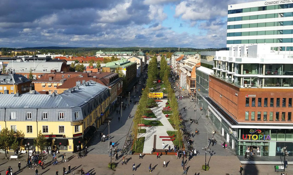 Ráðhústorgið í Umeå í Sviðþjóð