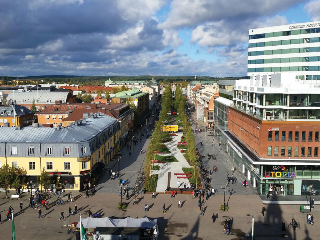 Ráðhústorgið í Umeå í Sviðþjóð