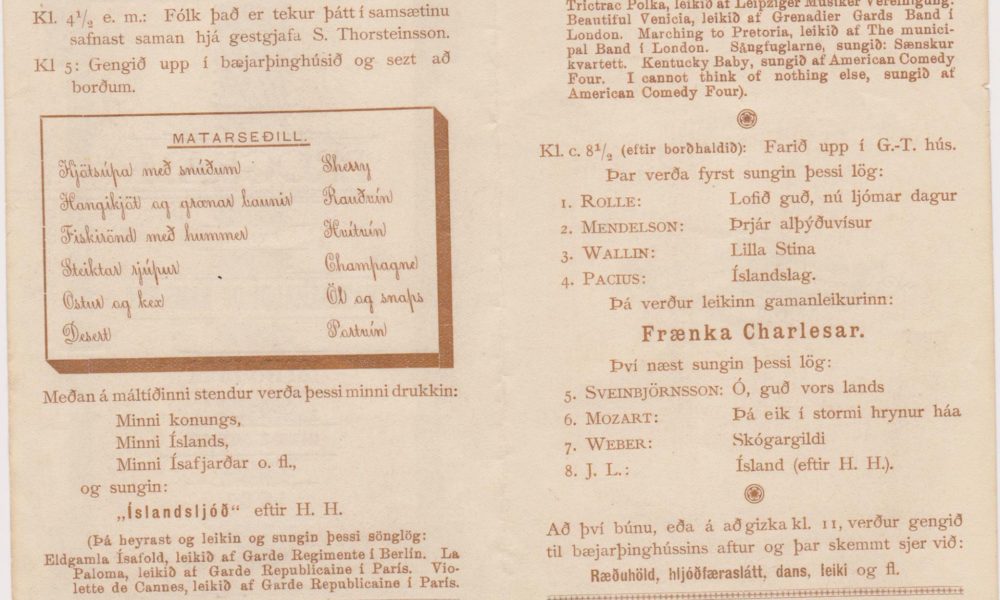 Aldamótahóf á Ísafirði 1900. Haldið 1. Janúar 1901