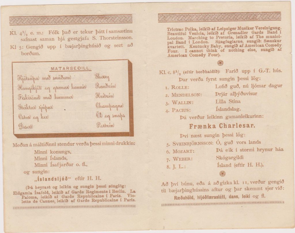 Aldamótahóf á Ísafirði 1900. Haldið 1. Janúar 1901