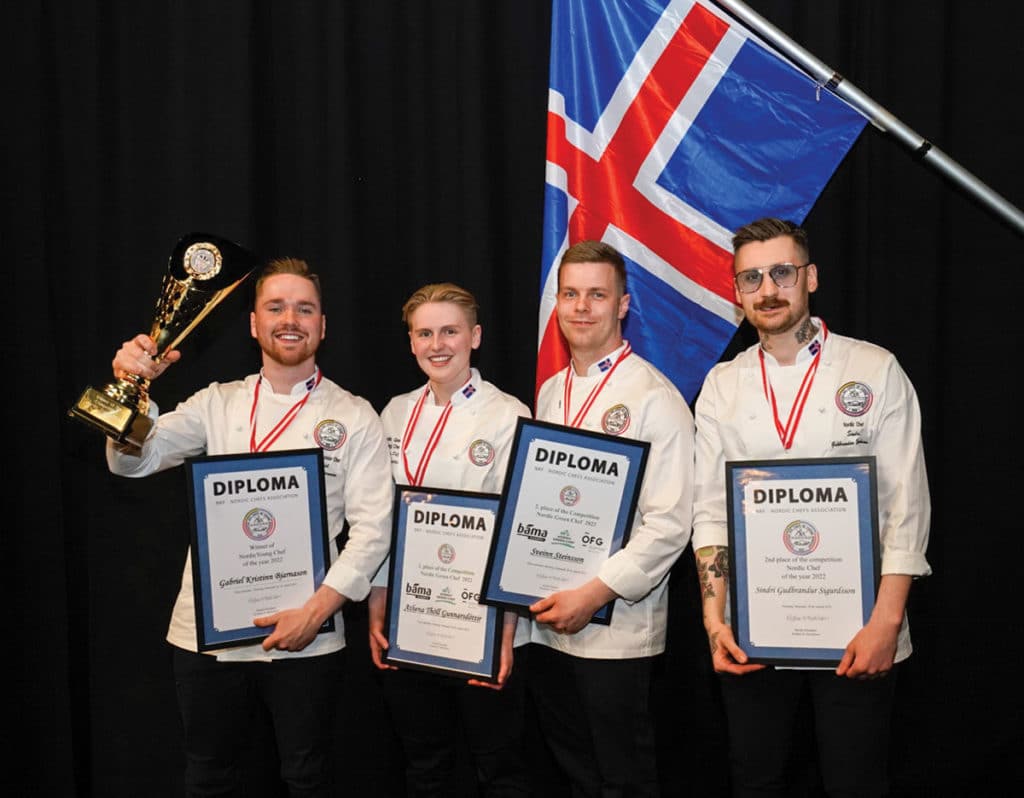 F.v. Gabríel Kristinn Bjarnason, Aþena Þöll, Sveinn Steinsson og Sindri Guðbrandur Sigurðsson