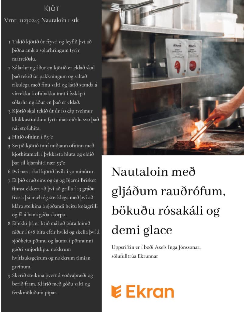 Nautaloin með gljáðum rauðrófum, bökuðu rósakáli og demi glace