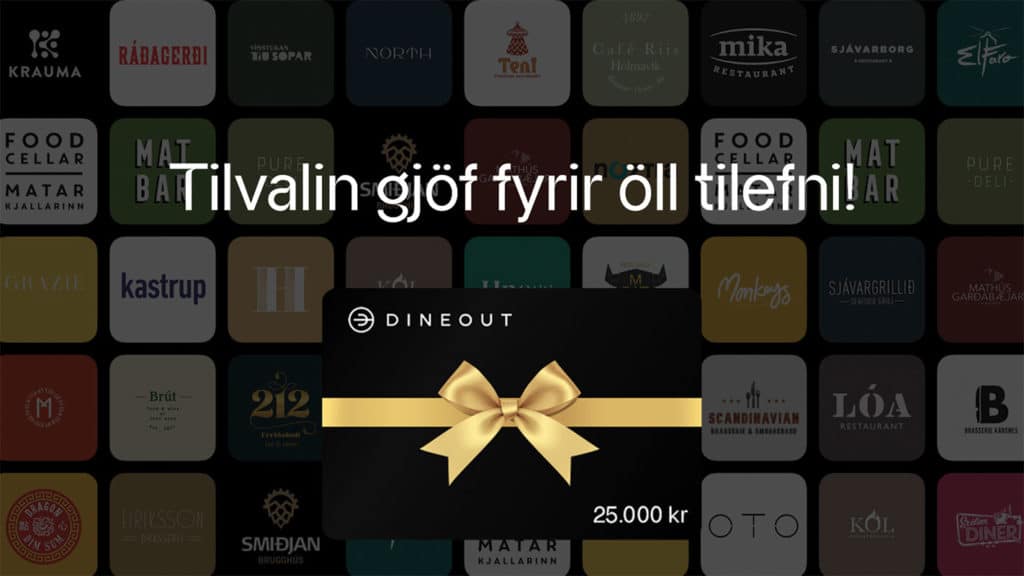 Eitt Gjafabréf 85+ veitingastaðir