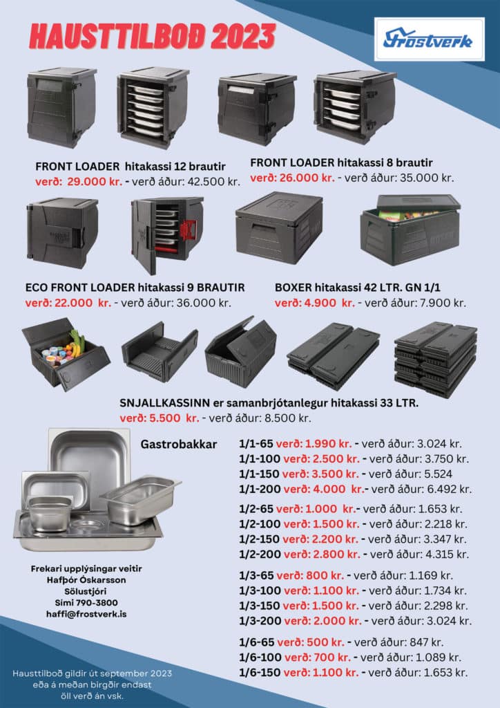 Frostverk - Hausttilboð á hitakössum og gastrobökkum - Takmarkað magn í boði - Fyrstur kemur fyrstur fær