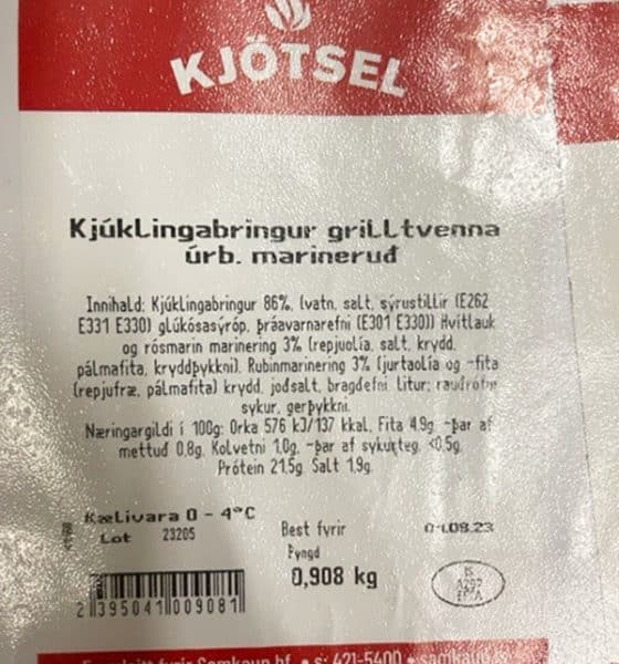 Innköllun á kjúklingabringum vegna gruns um salmonellu