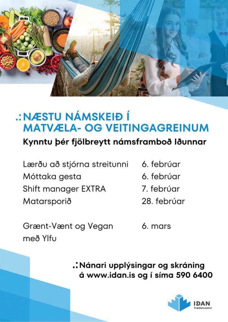 Næstu námskeið í matvæla- og veitingagreinum