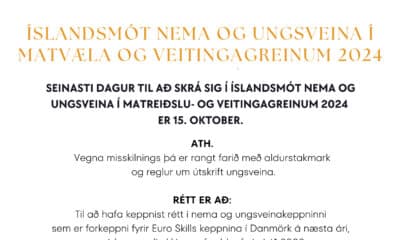 Íslandsmótið: skráning lýkur á þriðjudaginn 15. okt. - Leiðrétting á útskriftareglum